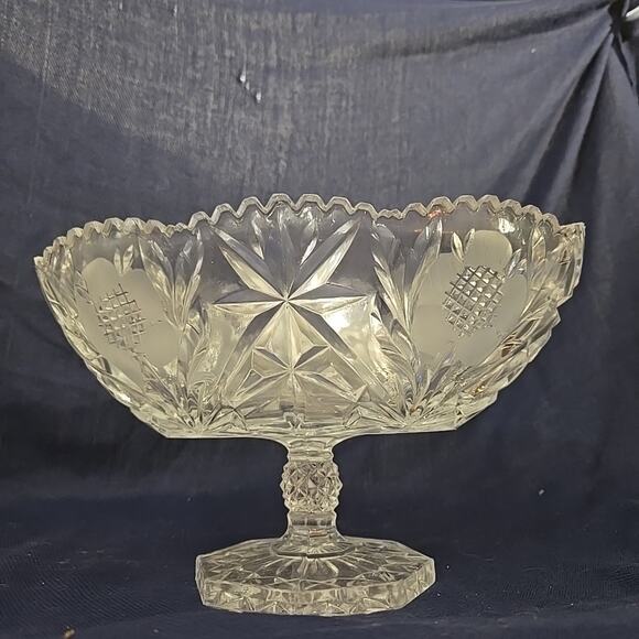 Stunning Jardiniere 24% Lead Hand Cut Lead Crystal Helena Stem Centerpiece 327 - Picture 3 of 11